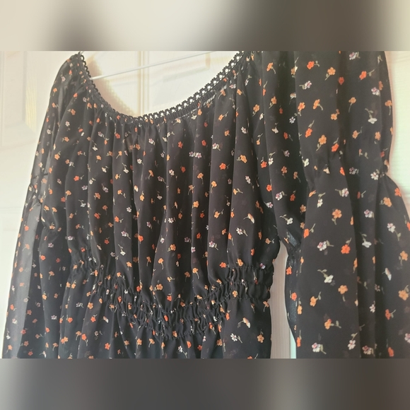Vtg Boho Whisper Sheer Black Top 🖤🌴 - Picture 4 of 7